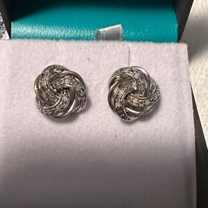 Elegant Silver Knot Earrings